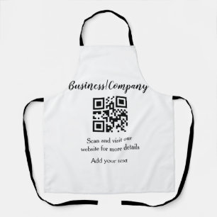 Simple business company website barcode QR add nam Apron