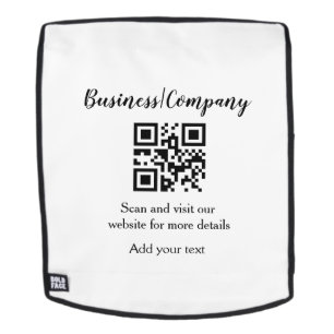 Simple business company website barcode QR add nam Backpack