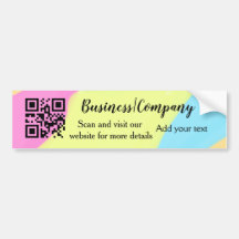 Simple business company website barcode QR add nam Bumper Sticker