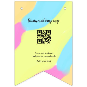 Simple business company website barcode QR add nam Bunting