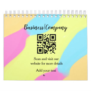 Simple business company website barcode QR add nam Calendar