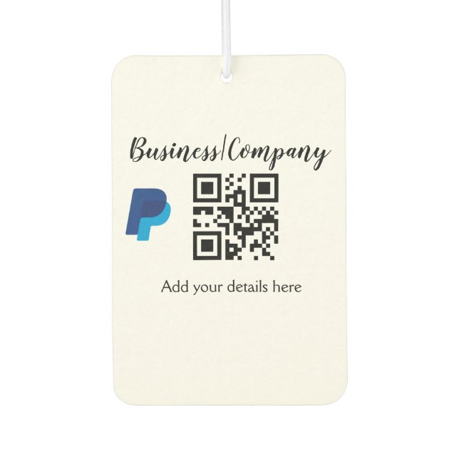 Simple business company website barcode QR add nam Car Air Freshener (Front)