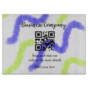 Simple business company website barcode QR add nam Cutting Board