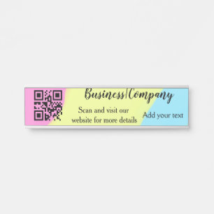 Simple business company website barcode QR add nam Door Sign