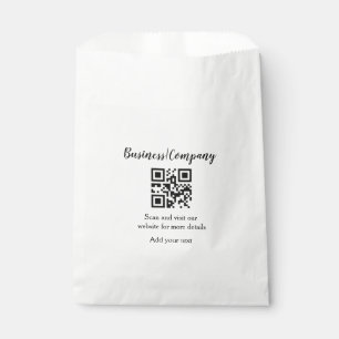 Simple business company website barcode QR add nam Favour Bags
