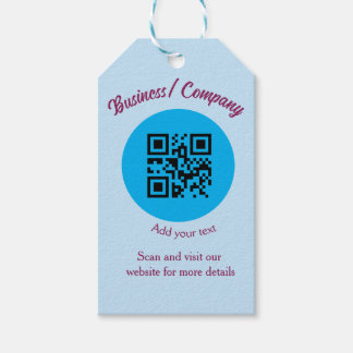 Simple business company website barcode QR add nam Gift Tags