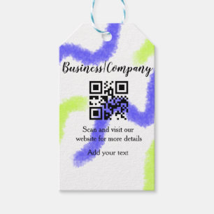 Simple business company website barcode QR add nam Gift Tags