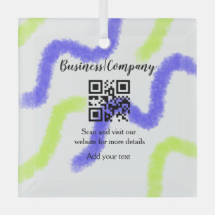Simple business company website barcode QR add nam Glass Tree Decoration