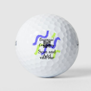 Simple business company website barcode QR add nam Golf Balls