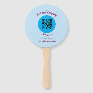 Simple business company website barcode QR add nam Hand Fan