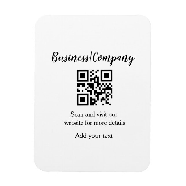 Simple business company website barcode QR add nam Magnet (Vertical)