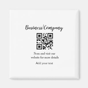 Simple business company website barcode QR add nam Magnet