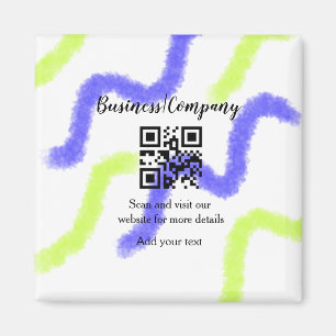 Simple business company website barcode QR add nam Magnet