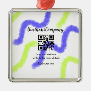 Simple business company website barcode QR add nam Metal Tree Decoration
