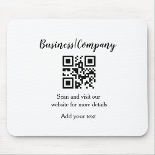 Simple business company website barcode QR add nam Mouse Mat