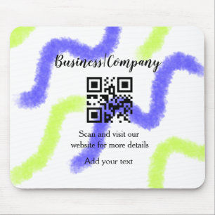 Simple business company website barcode QR add nam Mouse Mat