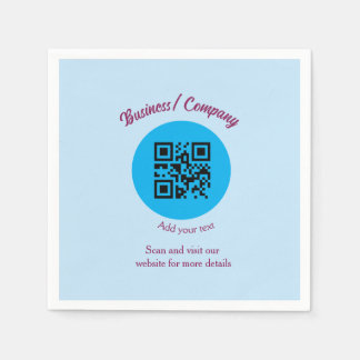 Simple business company website barcode QR add nam Napkin
