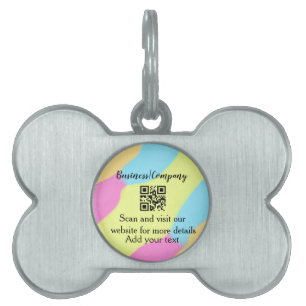 Simple business company website barcode QR add nam Pet ID Tag