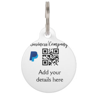 Simple business company website barcode QR add nam Pet Tag