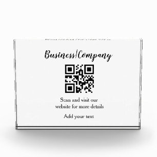 Simple business company website barcode QR add nam Photo Block