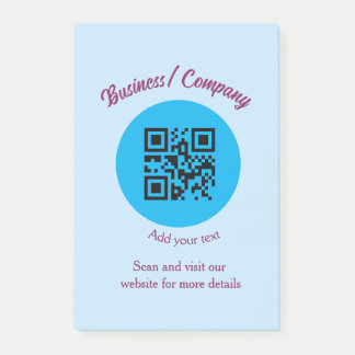 Simple business company website barcode QR add nam Post-it Notes