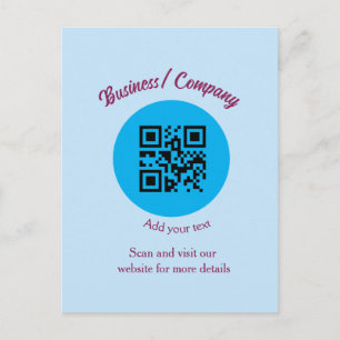 Simple business company website barcode QR add nam Postcard