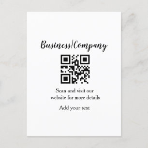 Simple business company website barcode QR add nam Postcard