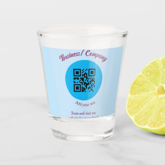 Simple business company website barcode QR add nam Shot Glass