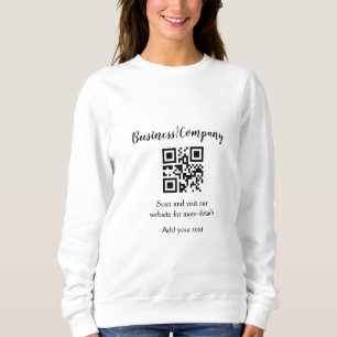 Simple business company website barcode QR add nam Sweatshirt