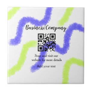 Simple business company website barcode QR add nam Tile
