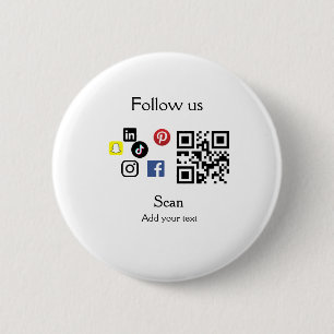 Simple business company website barcode QR code 6 Cm Round Badge
