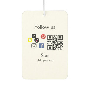 Simple business company website barcode QR code Car Air Freshener