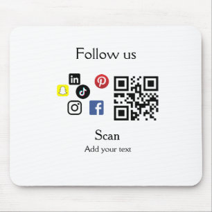 Simple business company website barcode QR code Mouse Mat