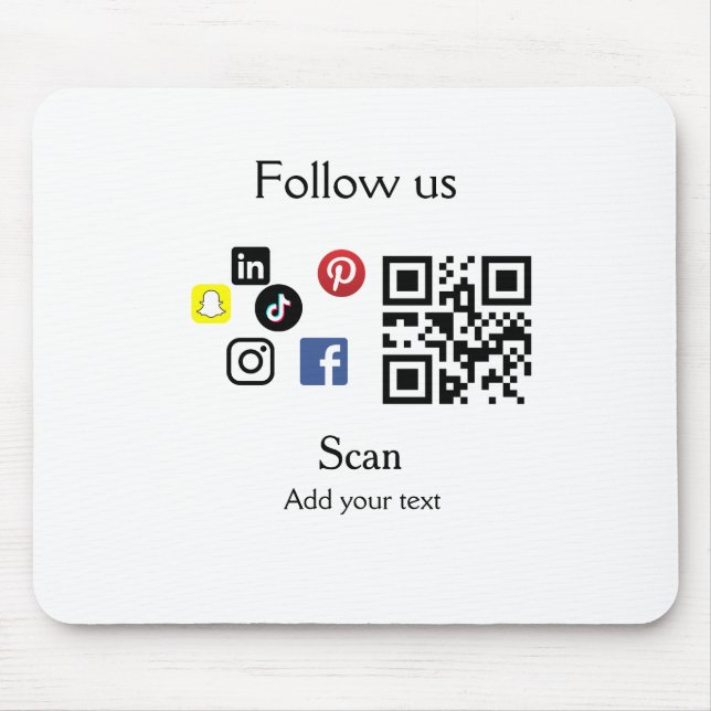 Simple business company website barcode QR code Mouse Mat (Front)