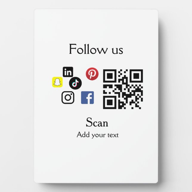 Simple business company website barcode QR code Plaque (Front)