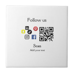 Simple business company website barcode QR code Tile