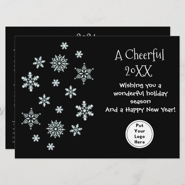 Simple Business Corporate Calendar Greeting Card (Front/Back)