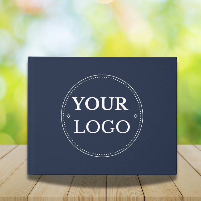 Simple Business Corporate Logo Navy Blue  Guest Book (Creator Uploaded)