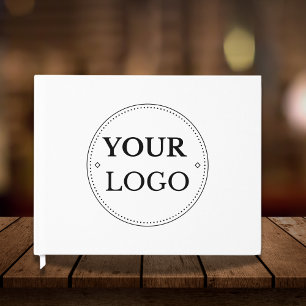 Simple Business Corporate Logo White Guest Book