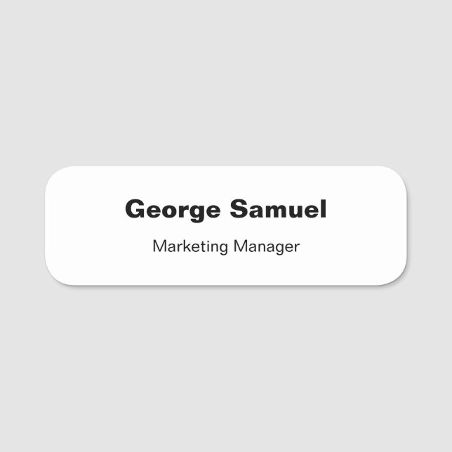 Simple Business Employee Classic Name Tag (Front)