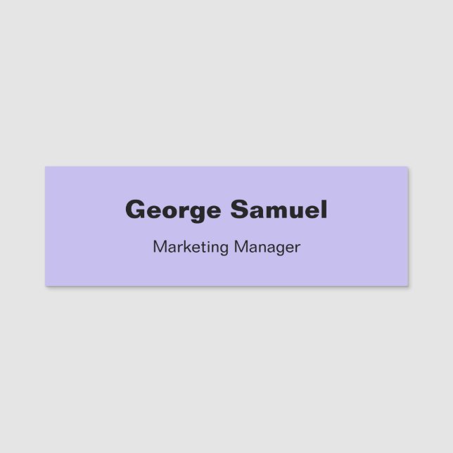Simple Business Employee Classic Name Tag (Front)
