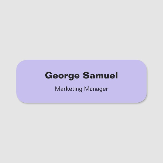 Simple Business Employee Classic Name Tag (Front)