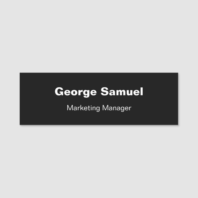 Simple Business Employee Classic Name Tag (Front)