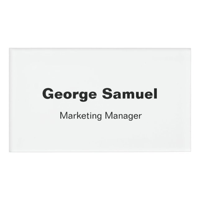 Simple Business Employee Name Tag (Front)