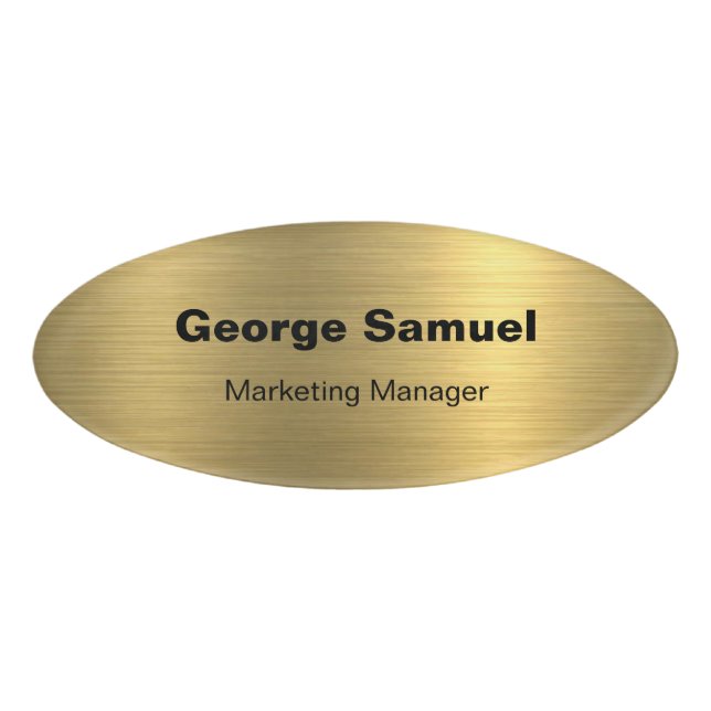 Simple Business Employee Name Tag (Front)