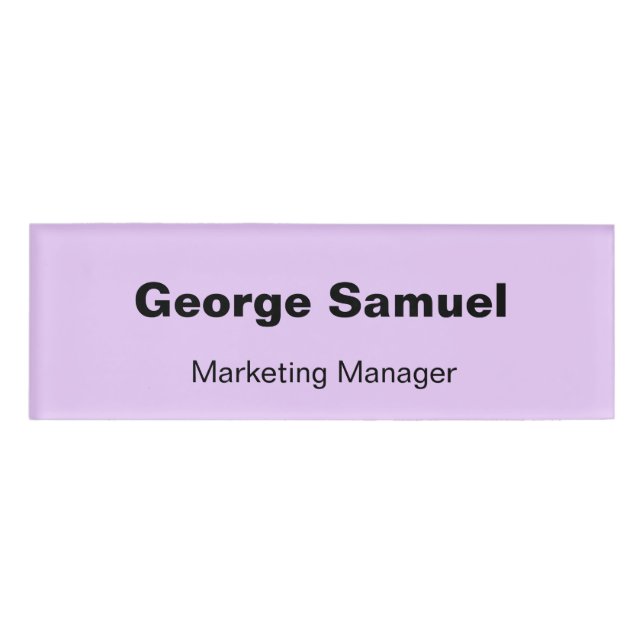 Simple Business Employee Name Tag (Front)