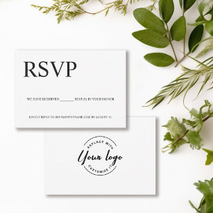 Simple Business event Logo Reserved seats  RSVP Card