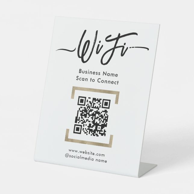 Simple Business Guest Wifi Pedestal Sign (Front)