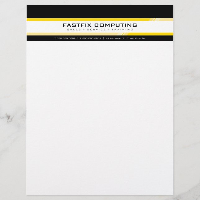 SIMPLE BUSINESS LETTERHEAD :: hi-tech zing 6 (Front)