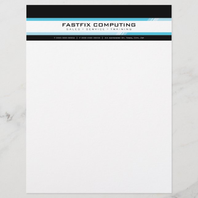 SIMPLE BUSINESS LETTERHEAD :: hi-tech zing 8 (Front)